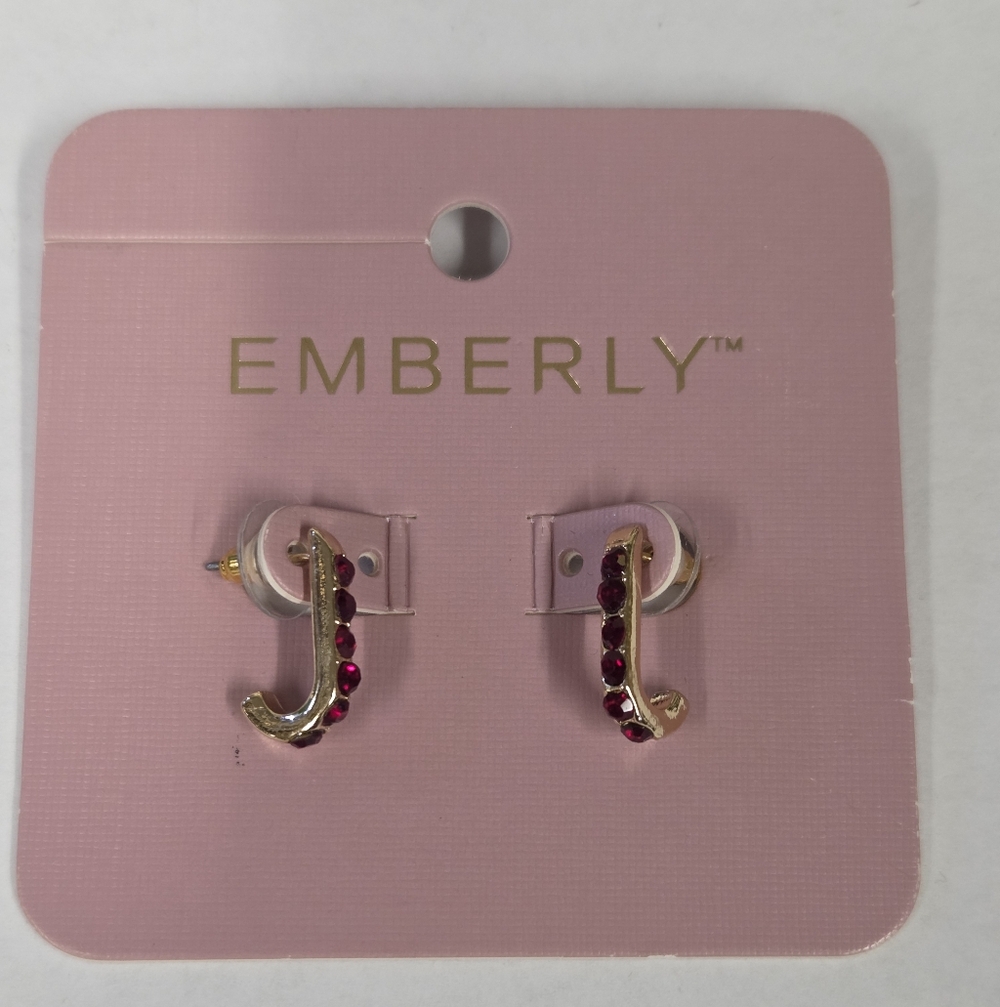 BOGO💖Emberly Goldtone Red Stone Earrings